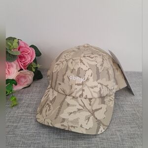 NWT OBEY Beige Embroidered‎ Adjustable Baseball Hat Cap One Size 100% Cotton